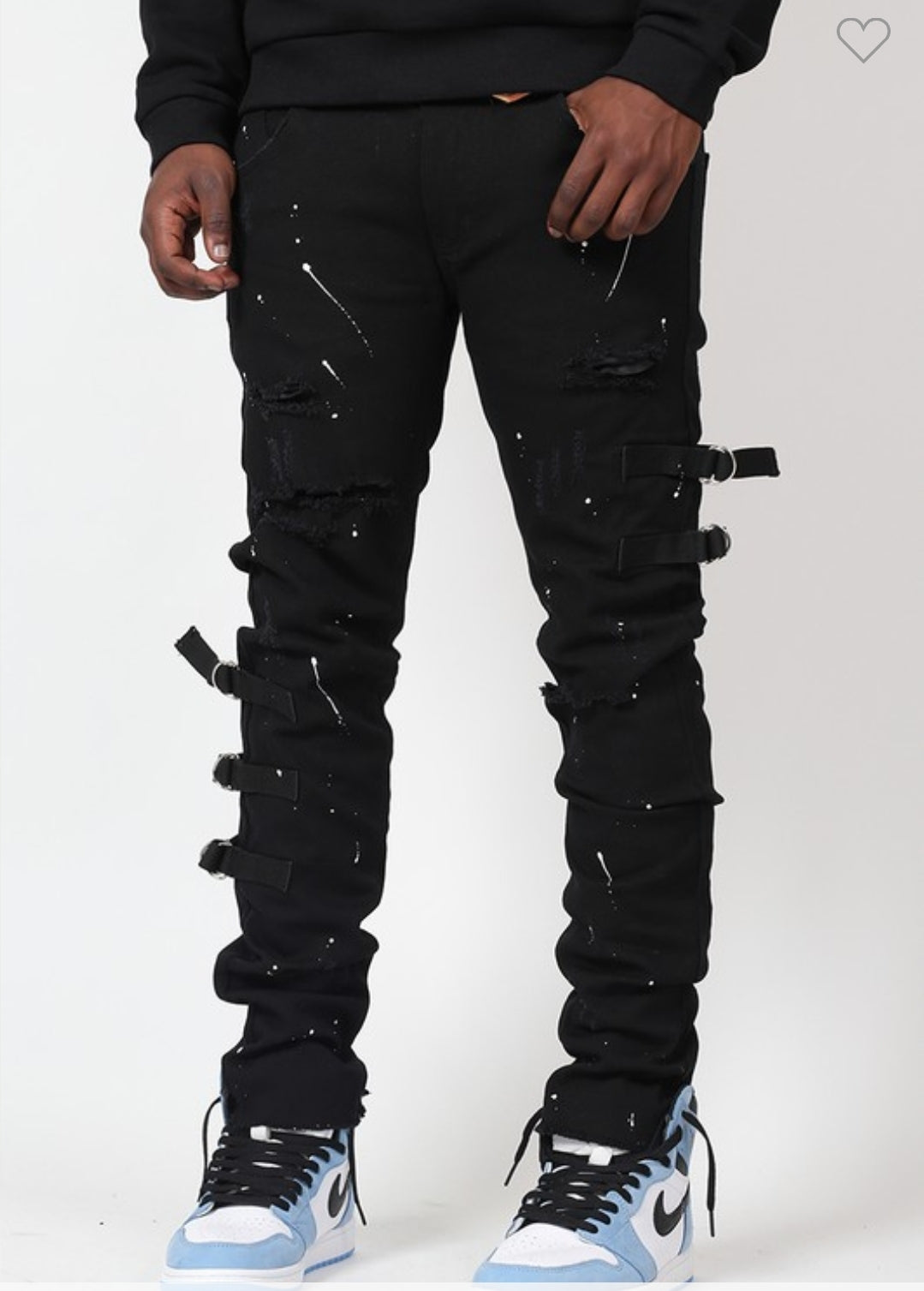 BELTED RIPPED DESTROYED MEN'S JEAN'S