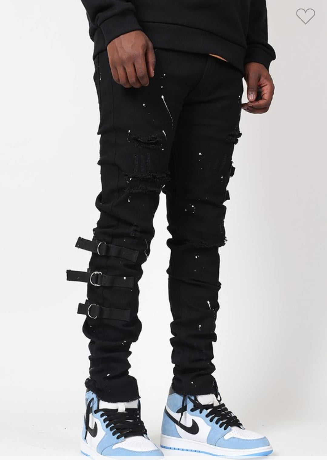 BELTED RIPPED DESTROYED MEN'S JEAN'S