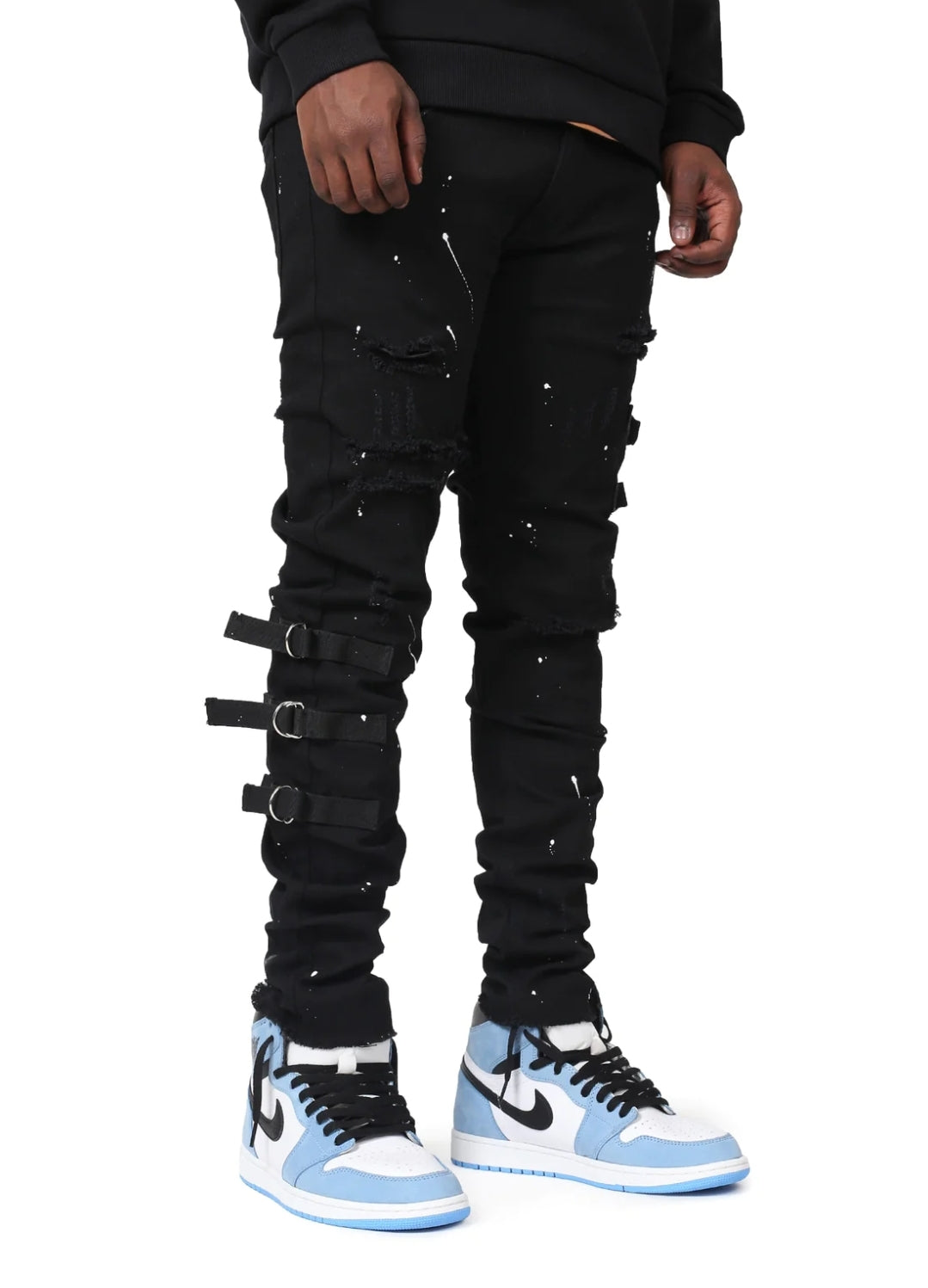 BELTED RIPPED DESTROYED MEN'S JEAN'S