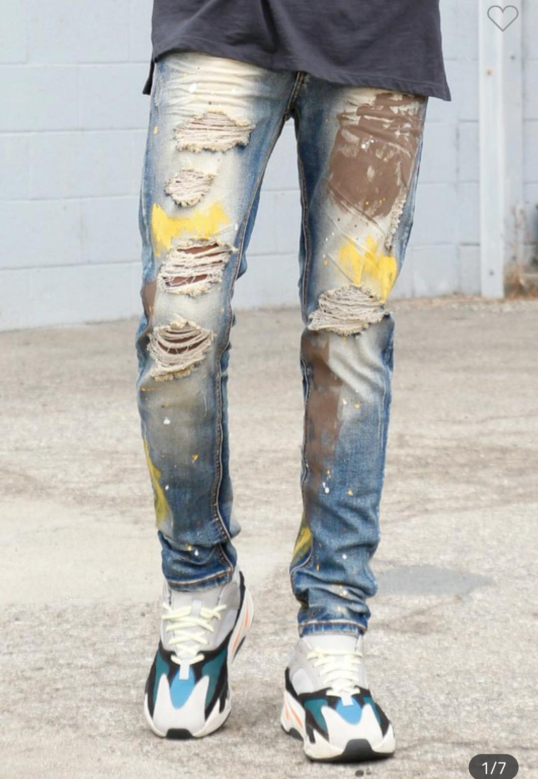 PAINTED RIPPED DESTROYED JEANS