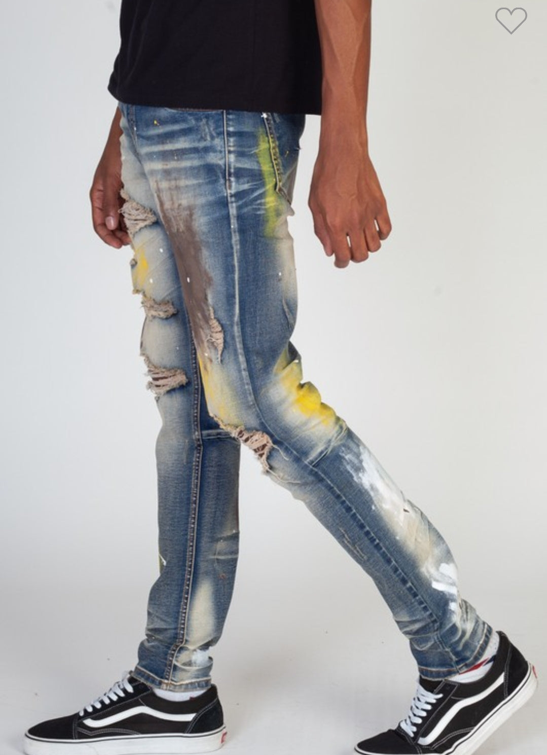 PAINTED RIPPED DESTROYED JEANS