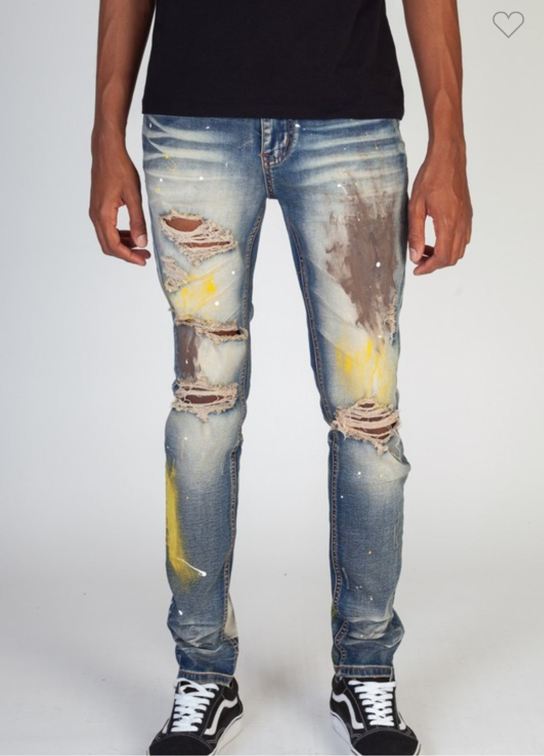 PAINTED RIPPED DESTROYED JEANS