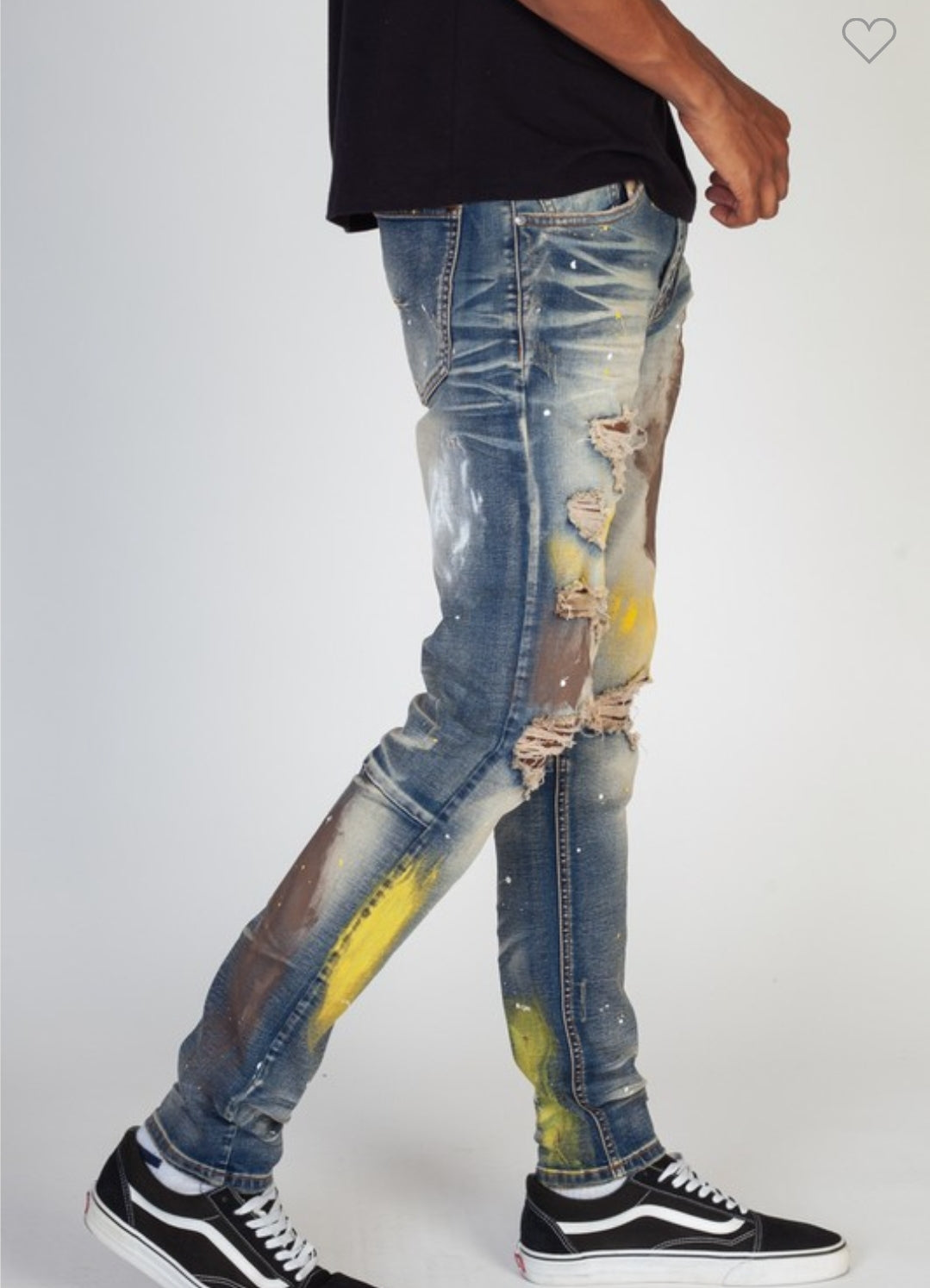 PAINTED RIPPED DESTROYED JEANS