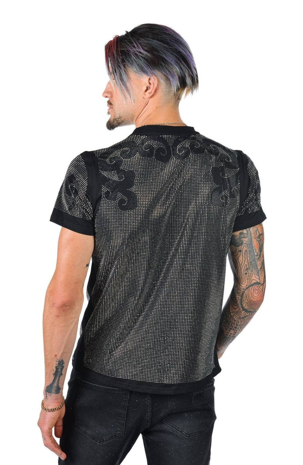 MEN'S RHINESTONE DETAILS SHIRT