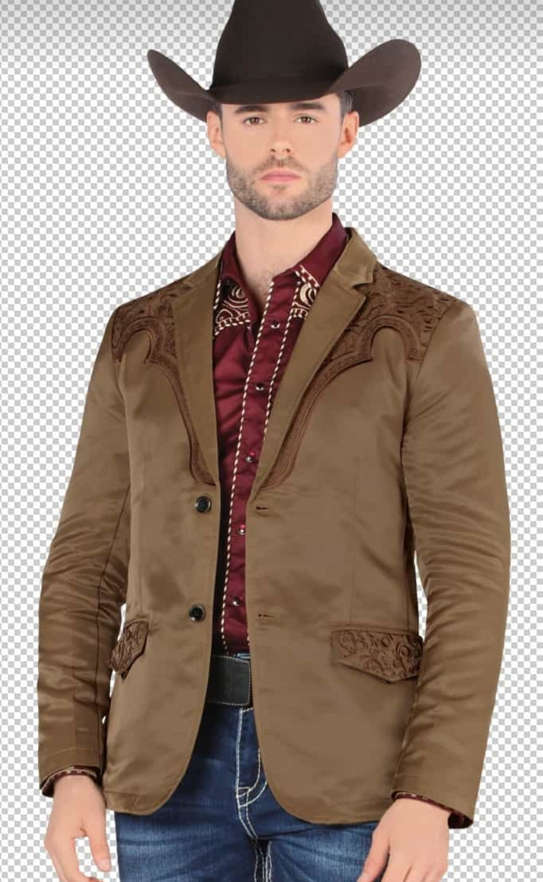 WESTERN EMBROIDERED MEN'S COWBOY BLAZER