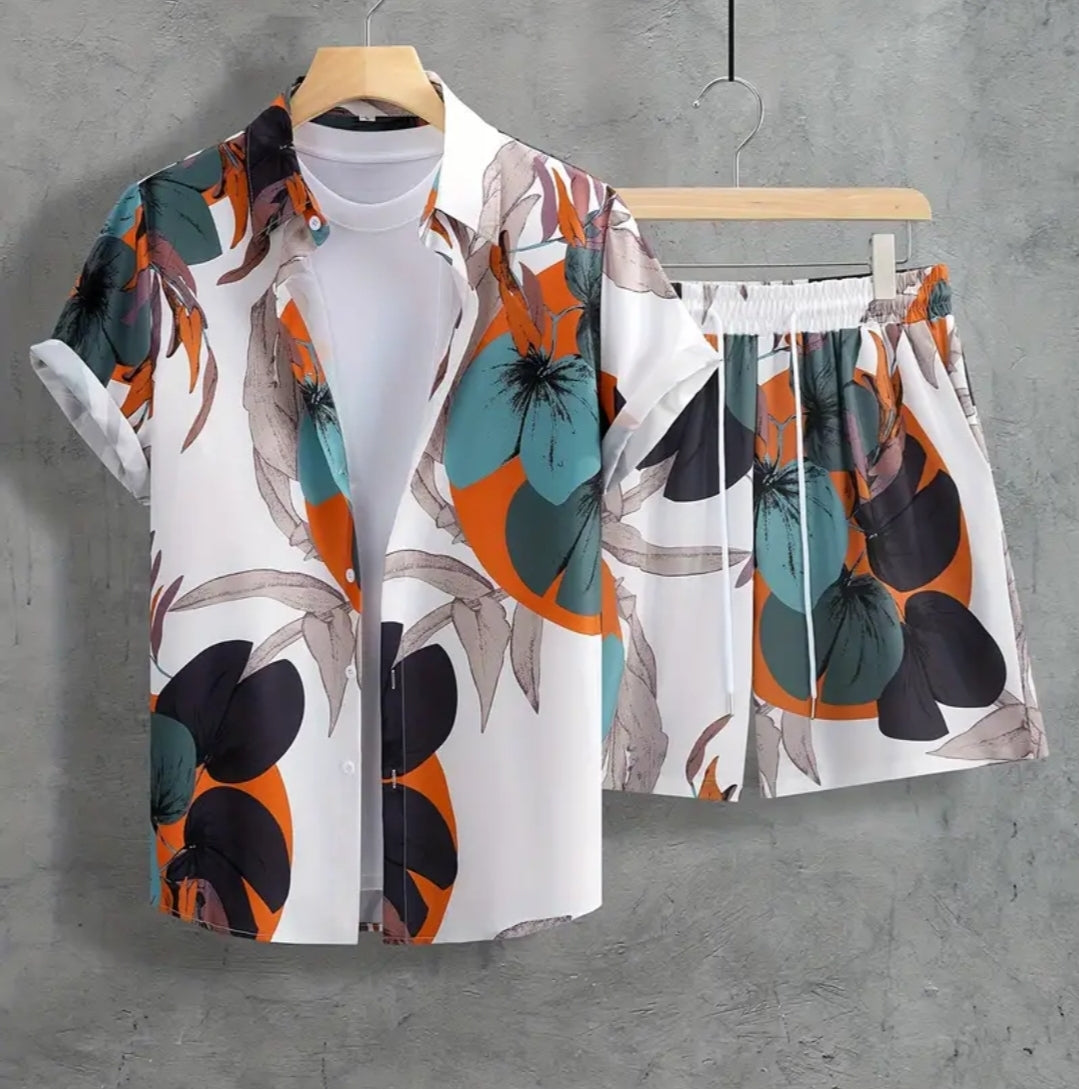 TROPICAL LEAF SET SHORT AND SHIRT