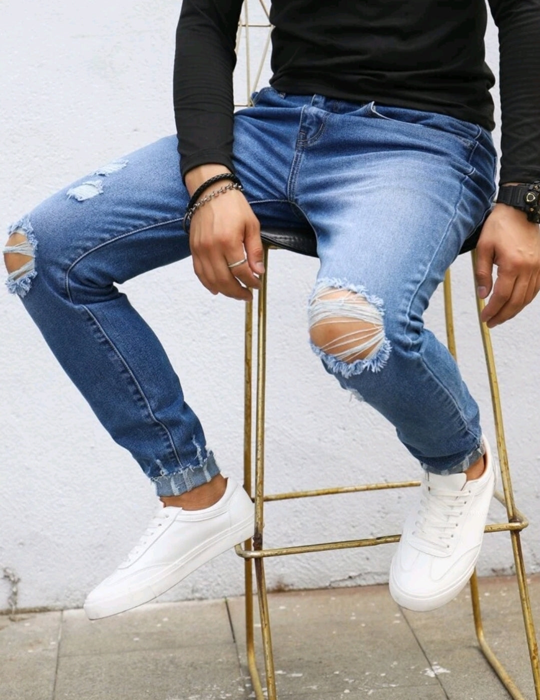 RIPED STRETCH MEN'S JEAN'S