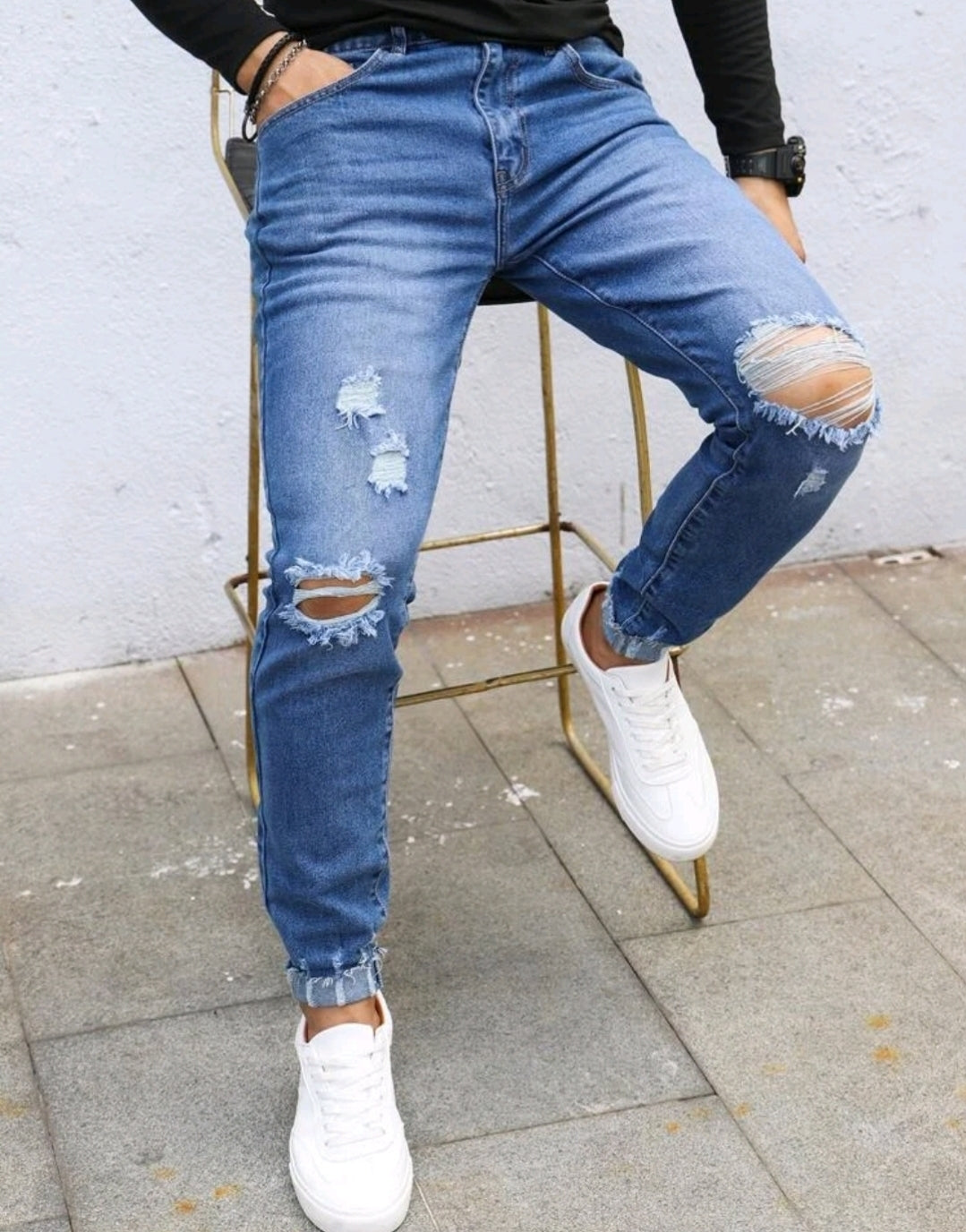 RIPED STRETCH MEN'S JEAN'S