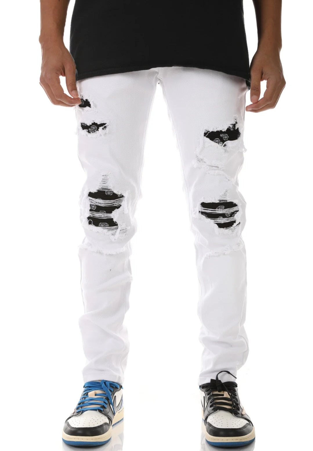 PAISLEY PATCHES RIPS AT KNEE JEAN'S