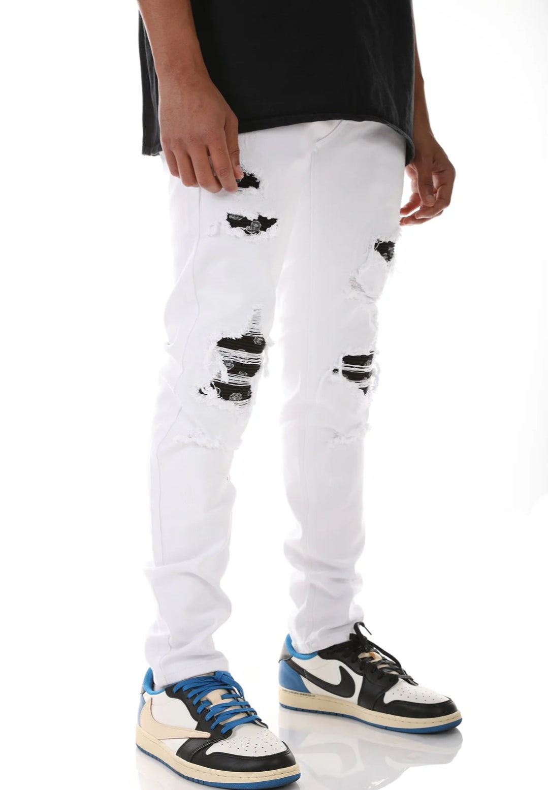 PAISLEY PATCHES RIPS AT KNEE JEAN'S