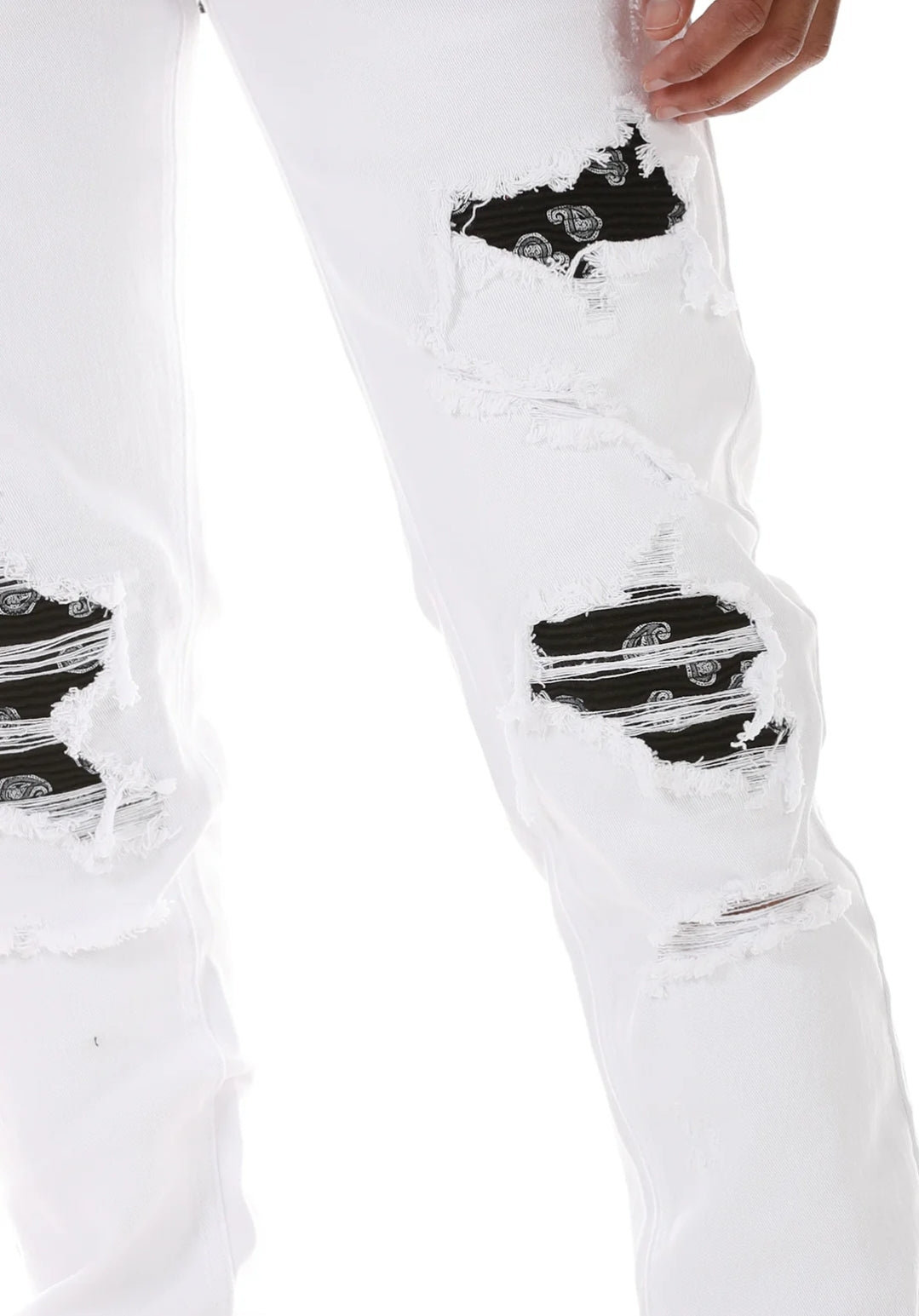 PAISLEY PATCHES RIPS AT KNEE JEAN'S