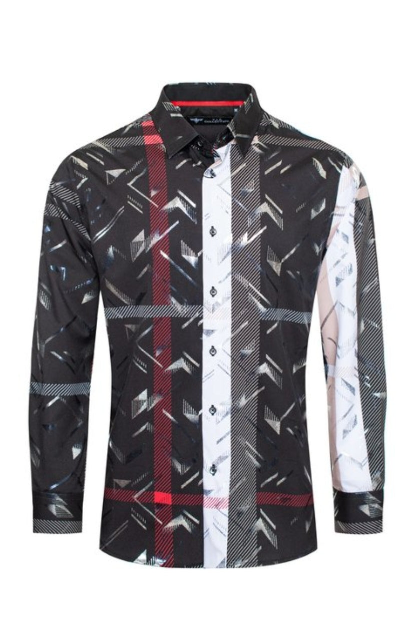 PRINTED MODERN FIT LONG SLEEVE SHIRT