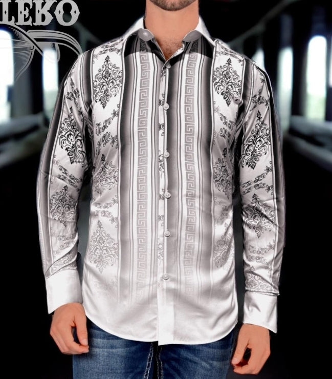 GREEK PRINTED MODERN FIT SHIRT