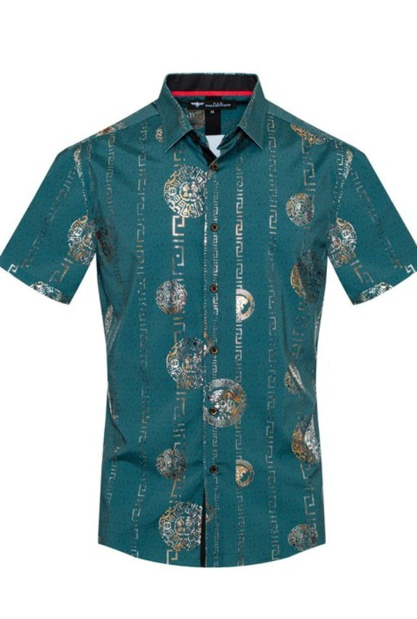 MEN FASHION PRINTED SHORT SLEEVE SHIRT