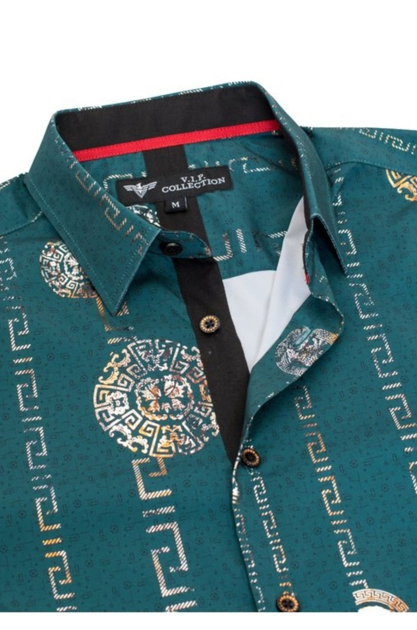 MEN FASHION PRINTED SHORT SLEEVE SHIRT