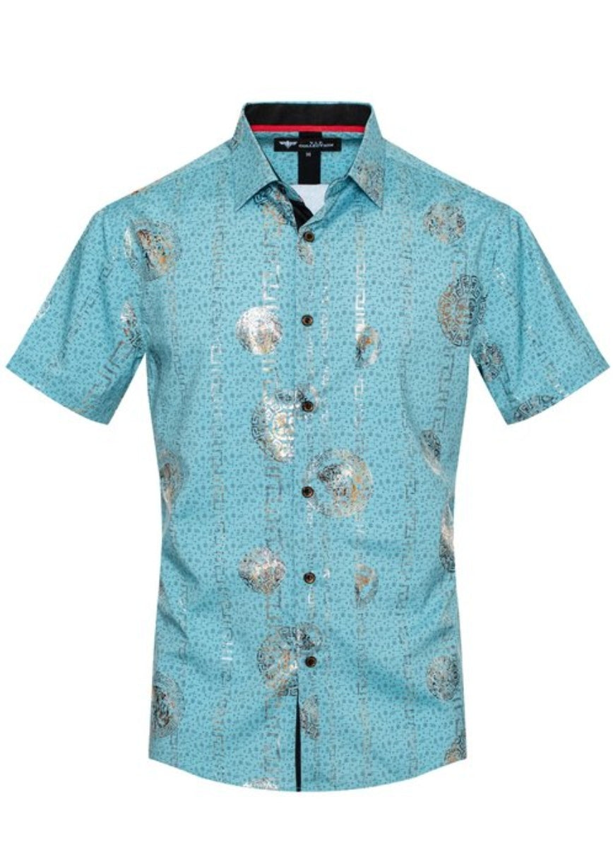MEN FASHION PRINTED SHORT SLEEVE SHIRT