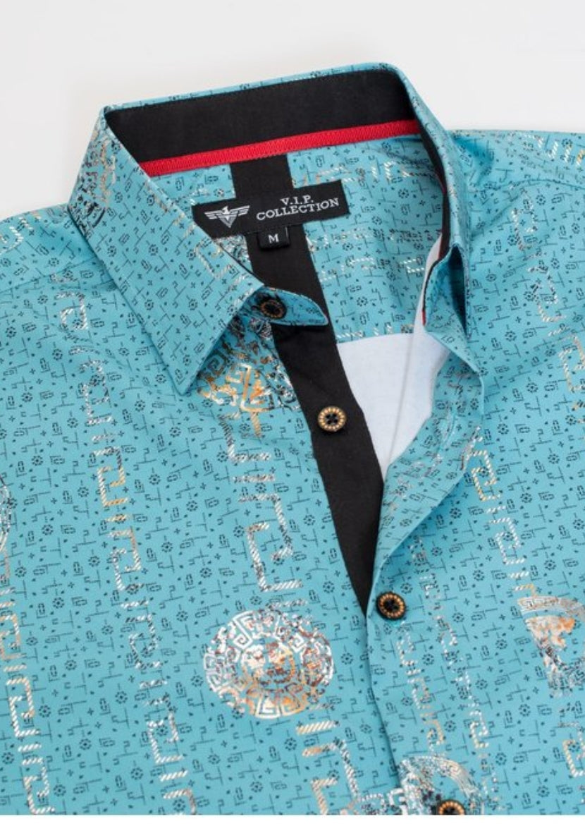 MEN FASHION PRINTED SHORT SLEEVE SHIRT