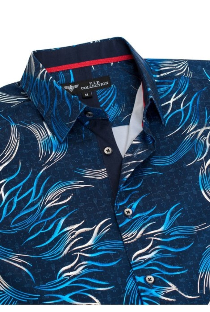 MEN FASHION PRINTED MODERN FIT SHORT SLEEVE SHIRT