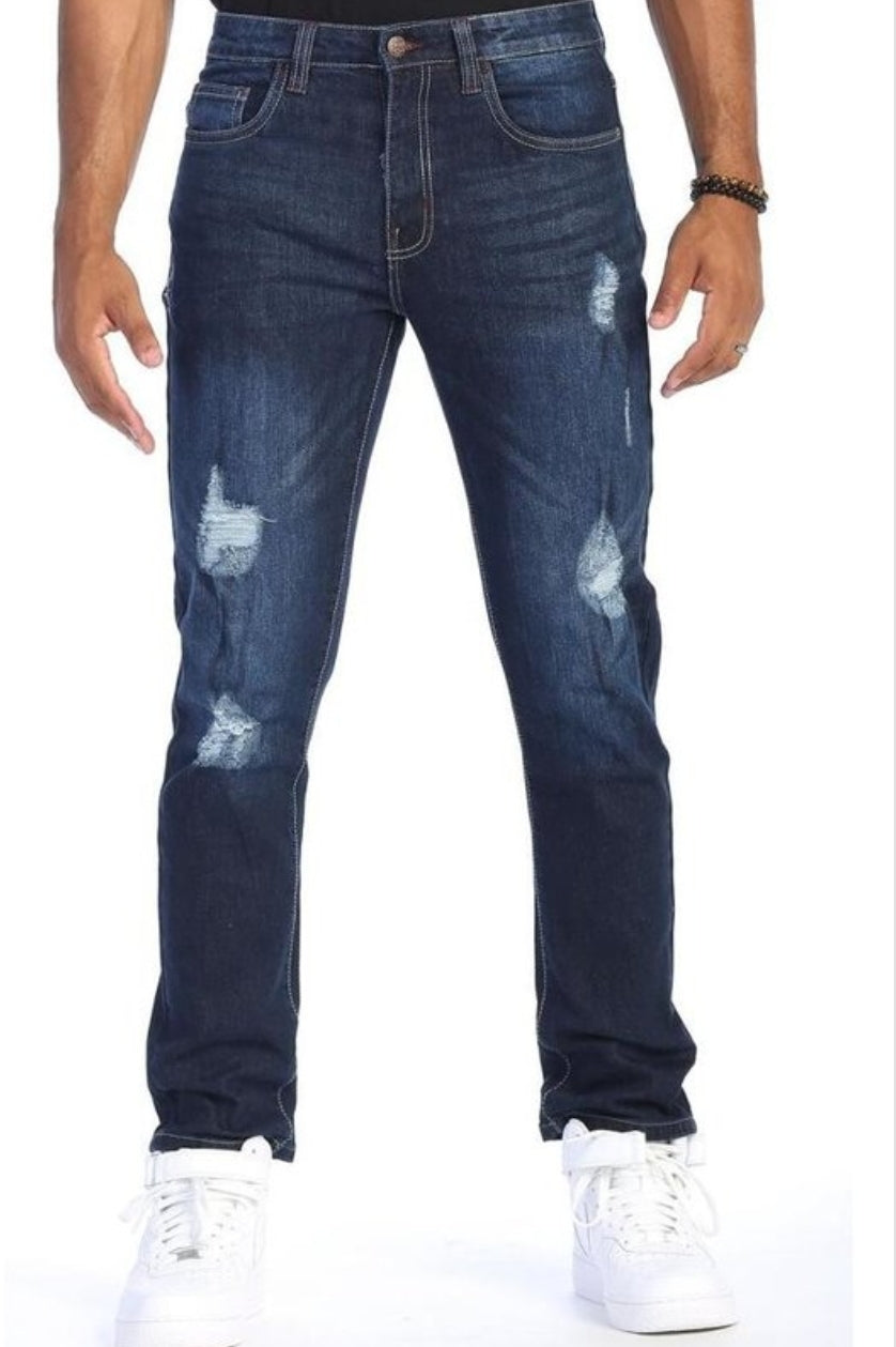 MEN SLIM FIT RIPPED PREMIUM STRETCH DENIM JEAN'S