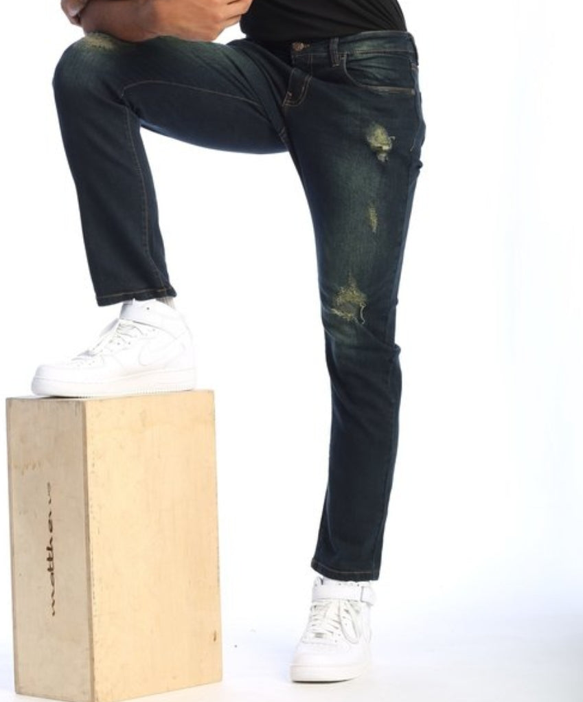 MEN SLIM FIT STRETCH RIPPED PREMIUM DENIM JEAN'S