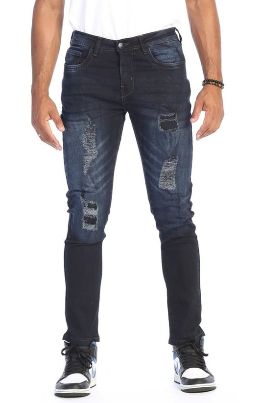 MEN SLIM FIT RIPPED PREMIUM STRETCH DENIM JEAN'S