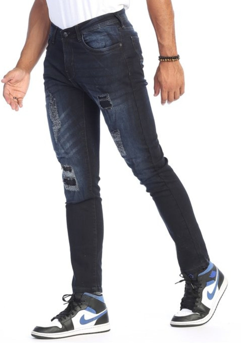 MEN SLIM FIT RIPPED PREMIUM STRETCH DENIM JEAN'S