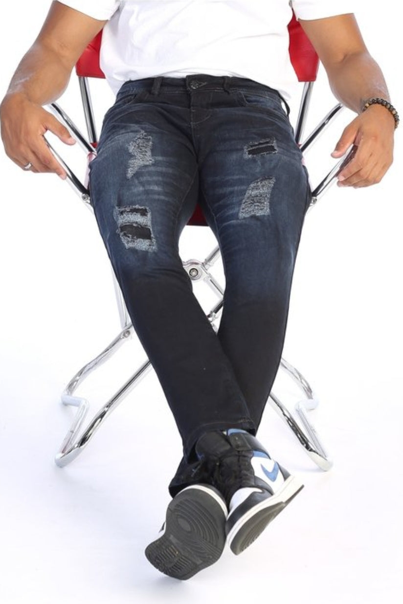 MEN SLIM FIT RIPPED PREMIUM STRETCH DENIM JEAN'S