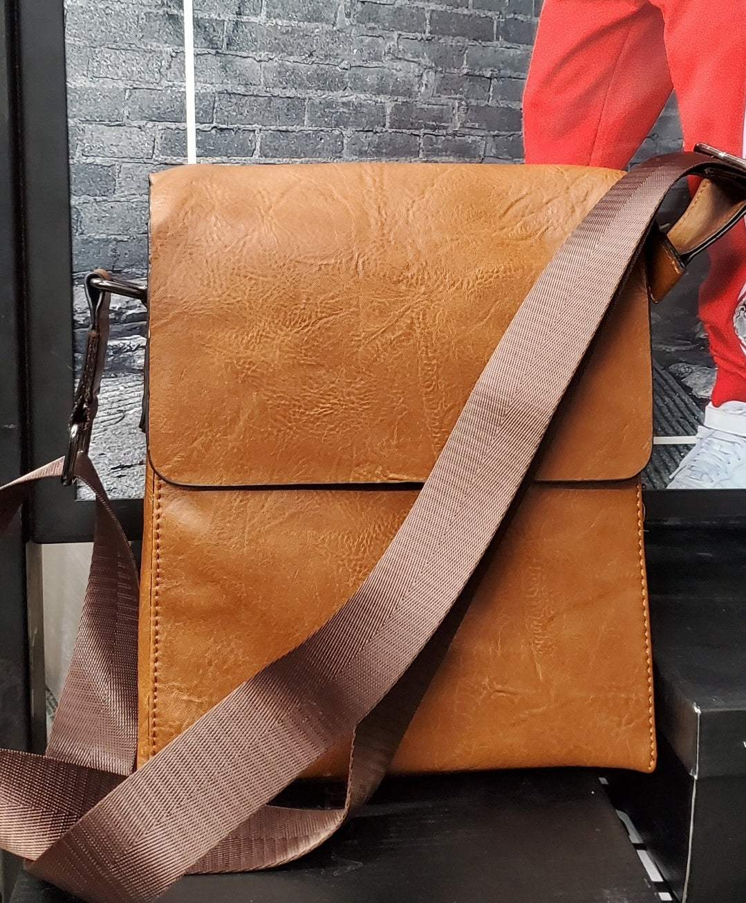 FAUX LEATHER CROSSBODY BAG