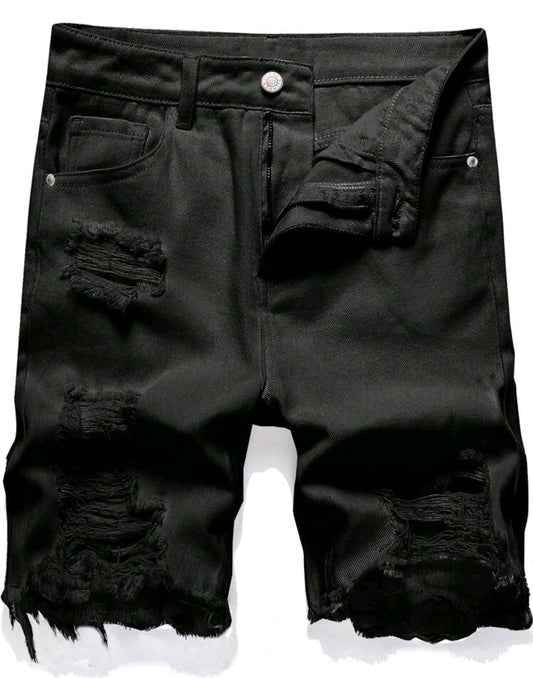 MEN RIPPED DENIM SHORT