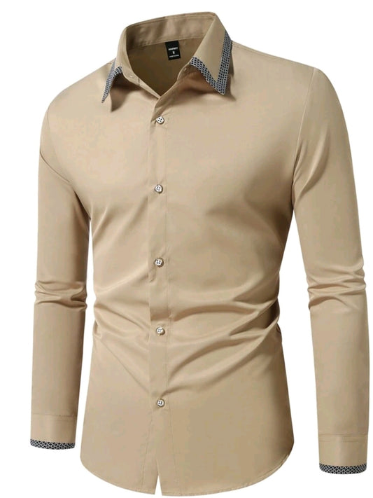 MEN'S DAILY BUSSINESS LONG SLEEVE SHIRT