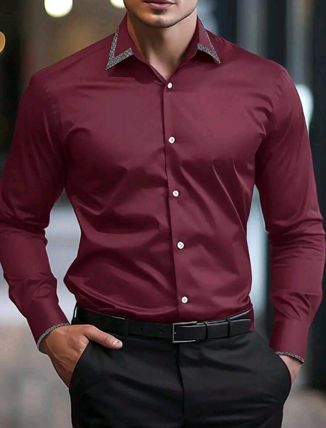 MEN'S DAILY BUSSINESS LONG SLEEVE SHIRT