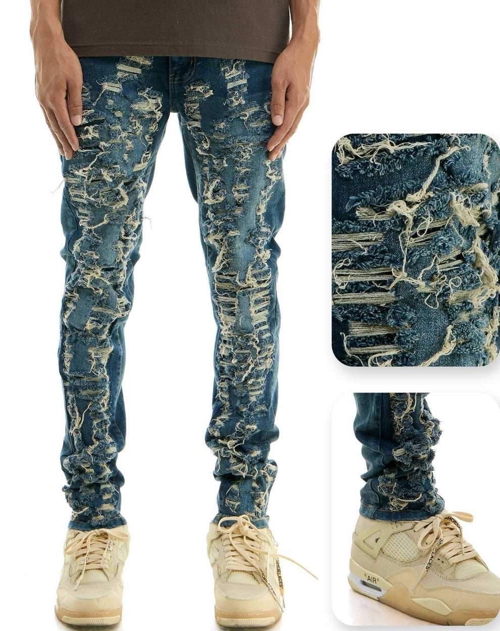 DISTRESSED SKINNY MEN JEAN'S