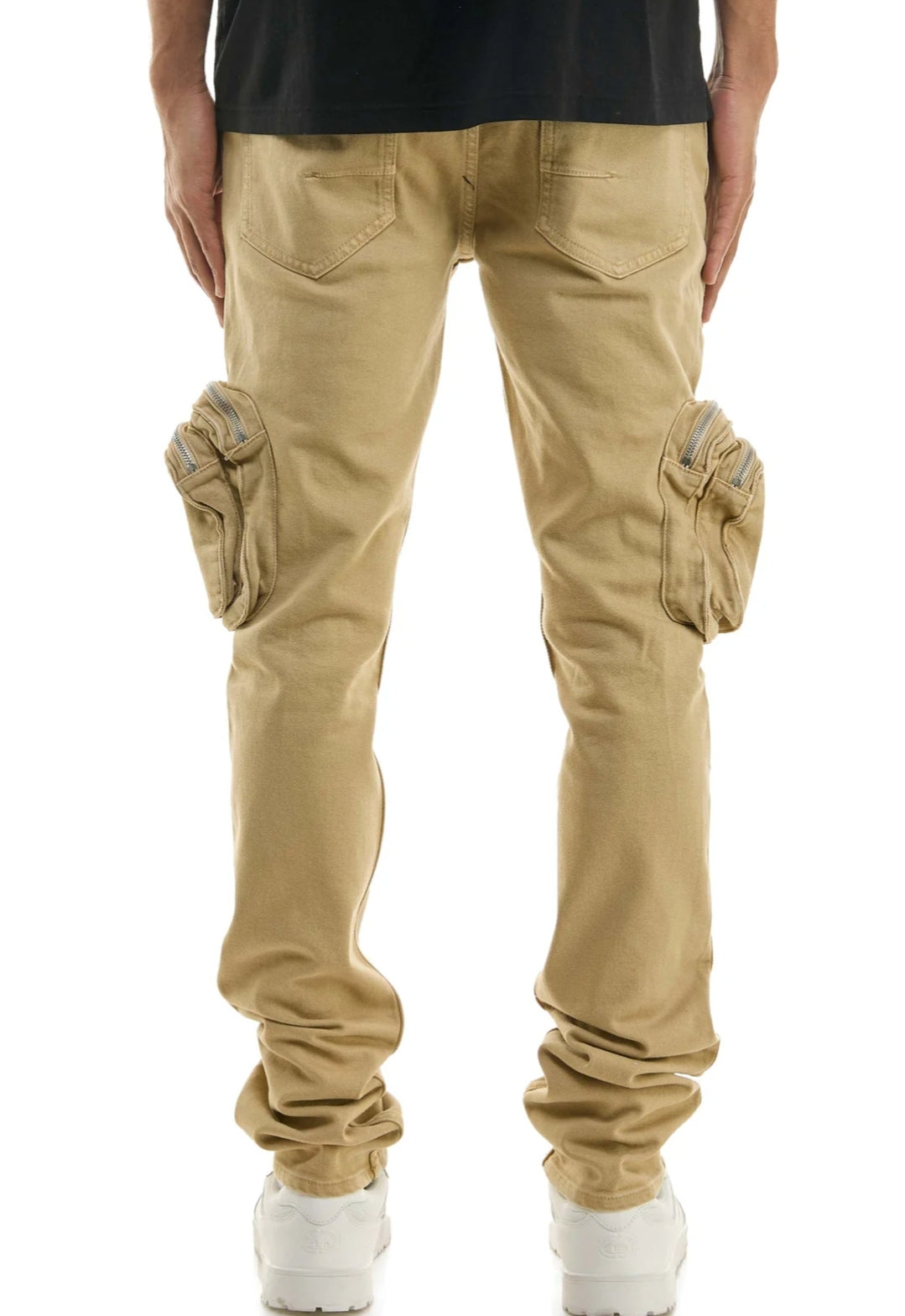 ZIP CARGO DENIM PANTS