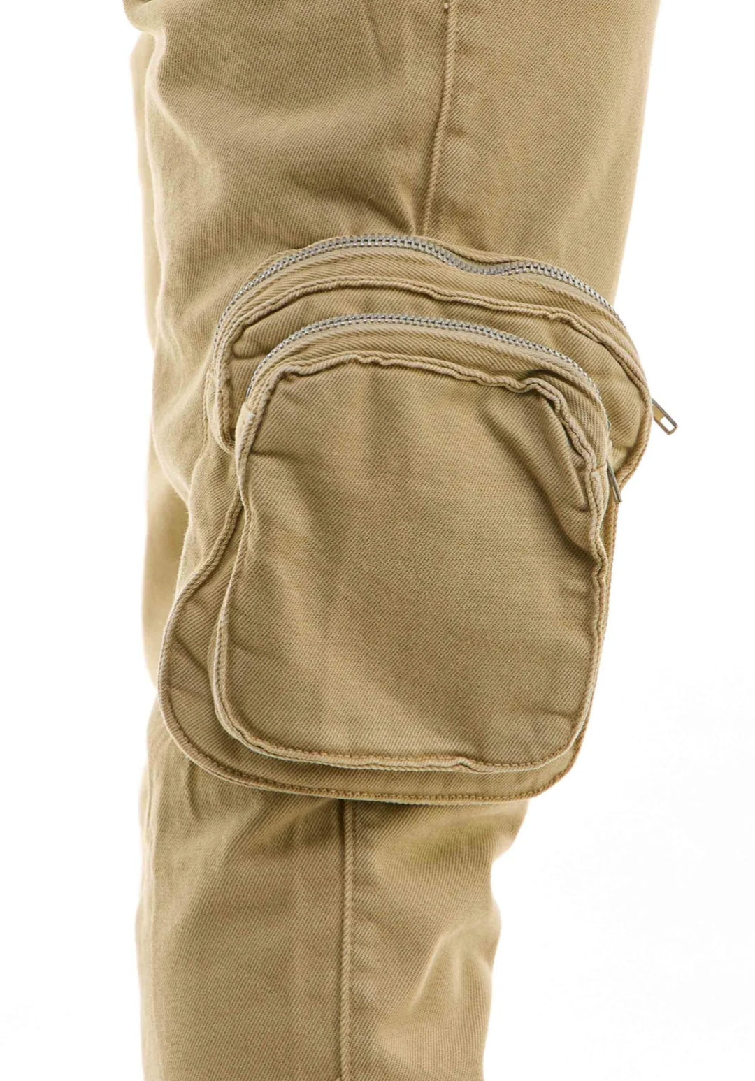 ZIP CARGO DENIM PANTS