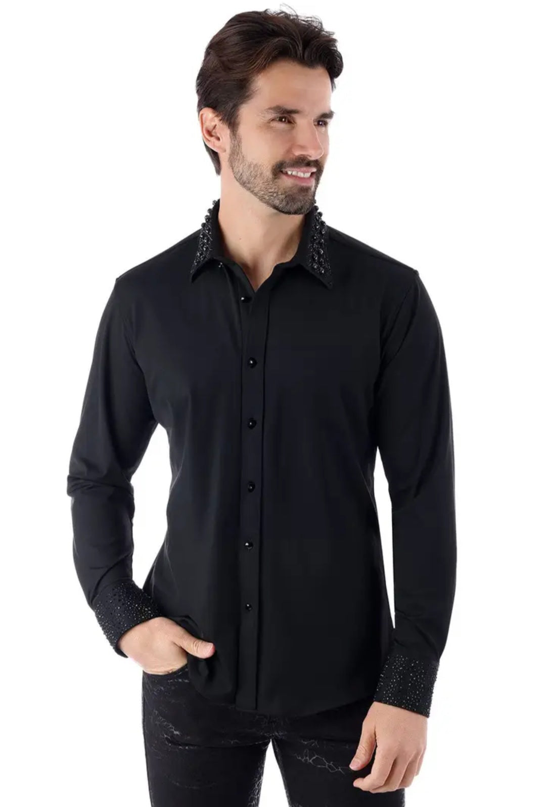 Louis Rhinestone Long Sleeve Shirt - 3 Colors