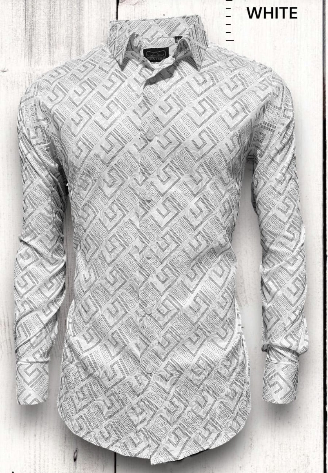 WHITE PRINTED LONG SLEEVE SHIRT