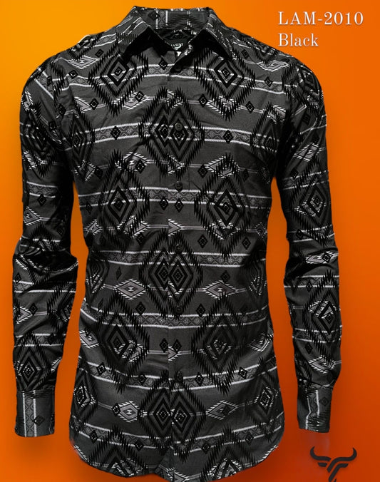 GEOMETRIC PRINTED LONG SLEEVE SHIRT