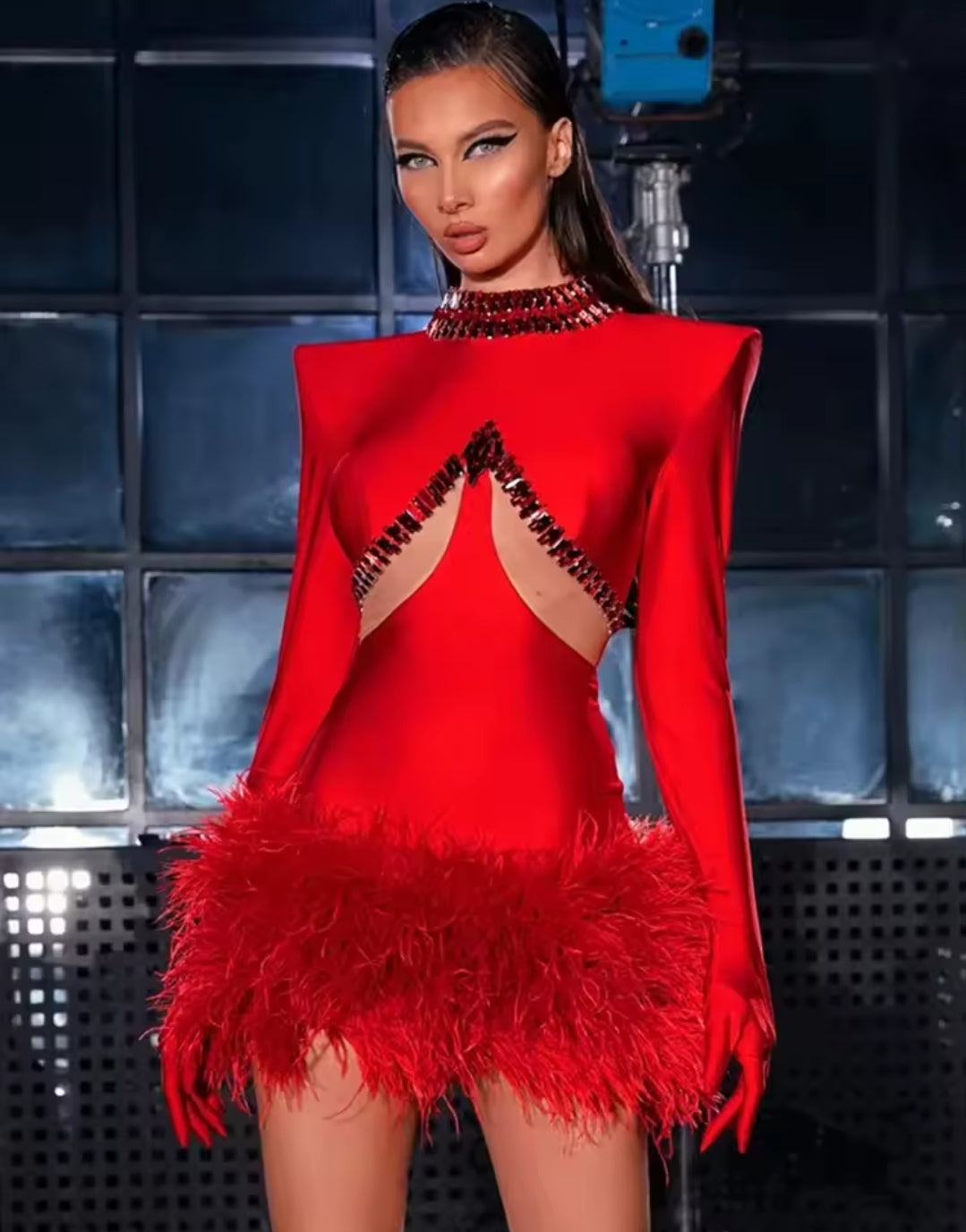 LUXURY LONG SLEEVE BANDAGE MINI DRESS