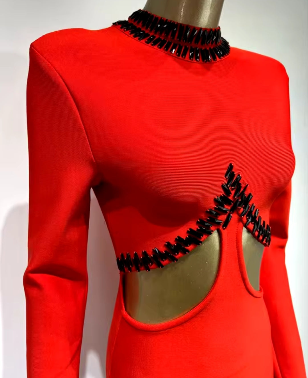 LUXURY LONG SLEEVE BANDAGE MINI DRESS