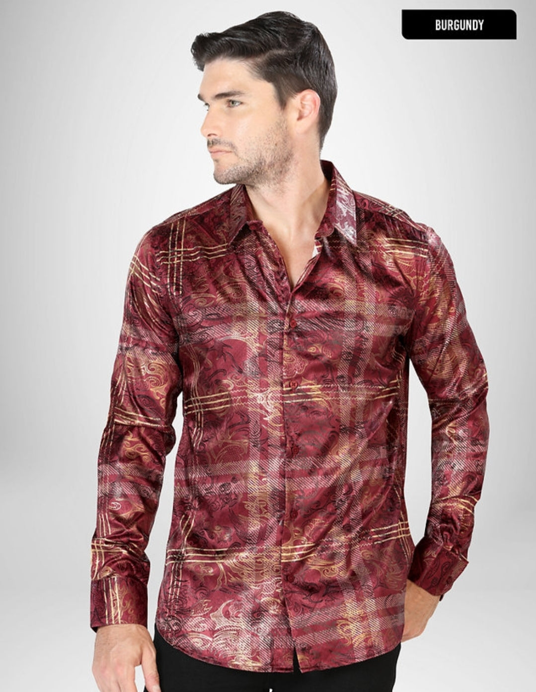 SATIN PRINTED LONG SLEEVE SHIRT