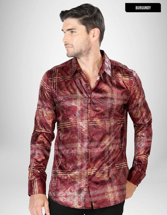 SATIN PRINTED LONG SLEEVE SHIRT