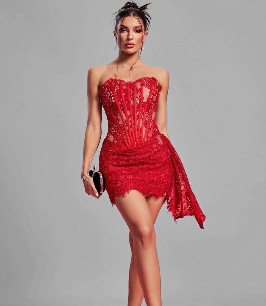 CARLOTA LACE CORSET BUSTIER MINI DRESS
