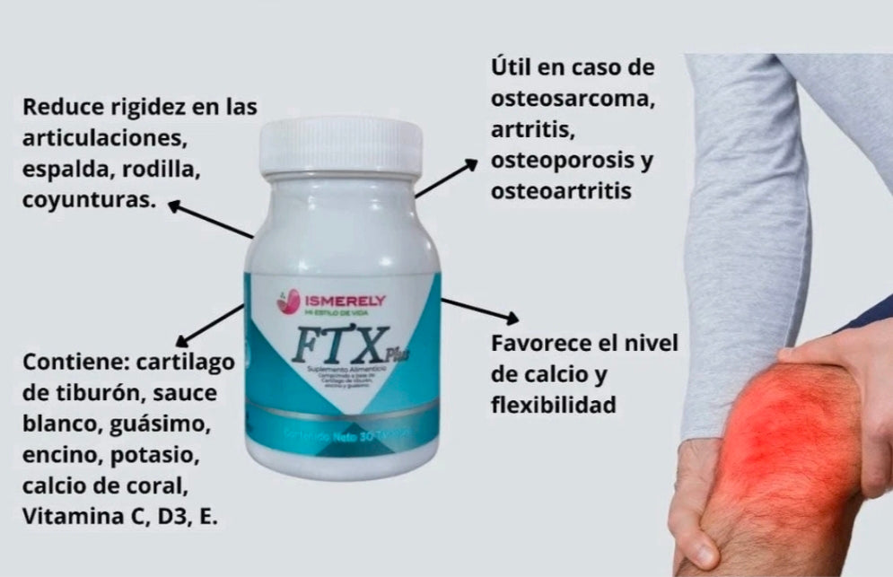 FTX ISMERELY SUPLEMENTO CON VITAMINA C D E CARTÍLAGO DE TIBURON COLAGENO GUASIMO Y ENCINO