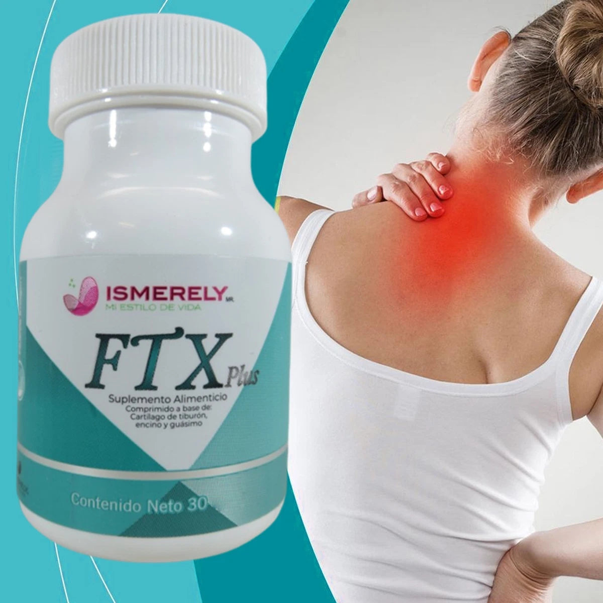 FTX ISMERELY SUPLEMENTO CON VITAMINA C D E CARTÍLAGO DE TIBURON COLAGENO GUASIMO Y ENCINO