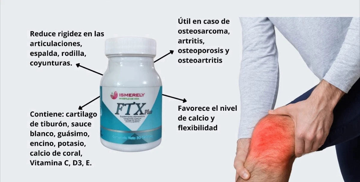 FTX ISMERELY SUPLEMENTO CON VITAMINA C D E CARTÍLAGO DE TIBURON COLAGENO GUASIMO Y ENCINO